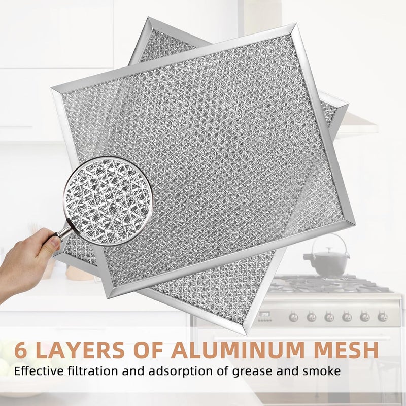 Fetechmate S97006931 Range Hood Filter by Compatible with Br-oan Nu-tone BP29 NY NV Series Range Hood 97006931 Aluminum Filter Replace 1172137, 5-3078, 88150, 99010121-10.5 x 8.75in - 4 PACK - Image 3